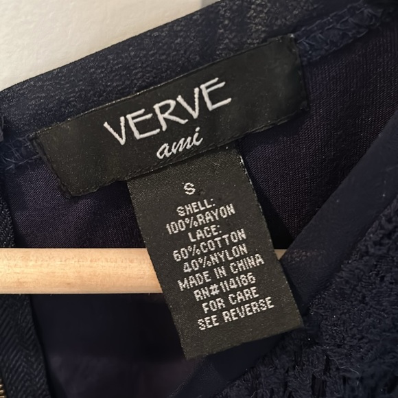 Like new navy crochet-like top. Brand: Verve Ami. Size Small - Picture 3 of 4